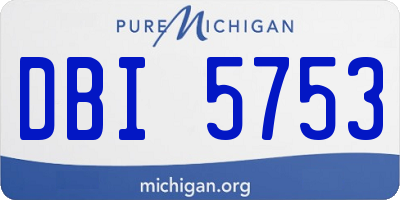 MI license plate DBI5753