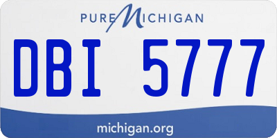 MI license plate DBI5777