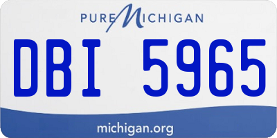 MI license plate DBI5965