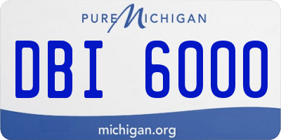 MI license plate DBI6000
