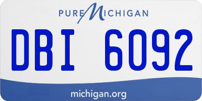MI license plate DBI6092