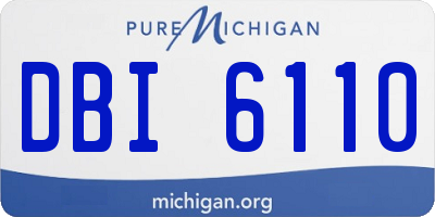 MI license plate DBI6110