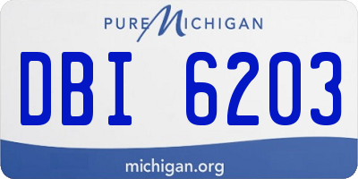 MI license plate DBI6203