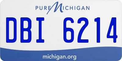 MI license plate DBI6214