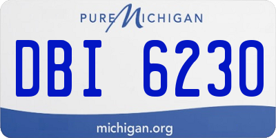 MI license plate DBI6230