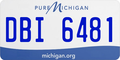 MI license plate DBI6481