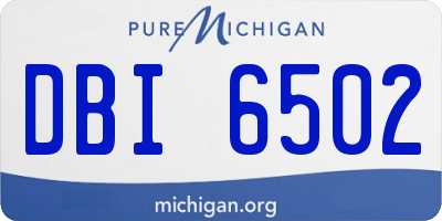 MI license plate DBI6502