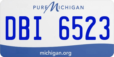 MI license plate DBI6523