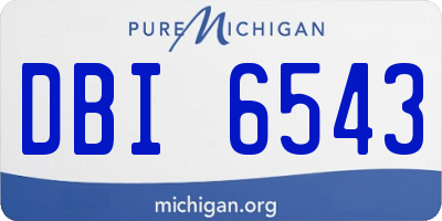 MI license plate DBI6543