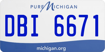 MI license plate DBI6671