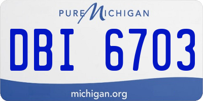 MI license plate DBI6703