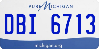MI license plate DBI6713