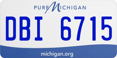 MI license plate DBI6715