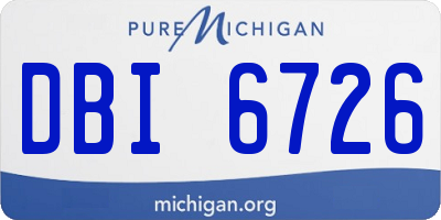 MI license plate DBI6726