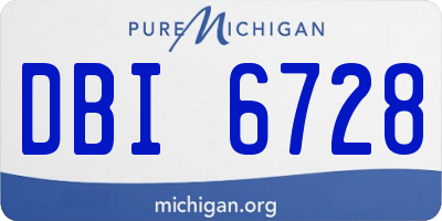 MI license plate DBI6728