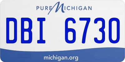 MI license plate DBI6730