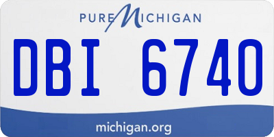 MI license plate DBI6740