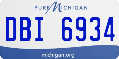 MI license plate DBI6934