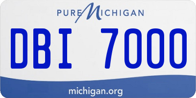 MI license plate DBI7000