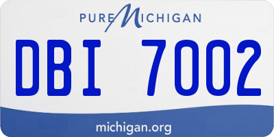 MI license plate DBI7002