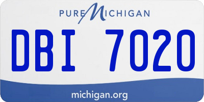 MI license plate DBI7020