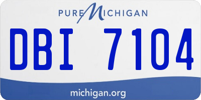 MI license plate DBI7104