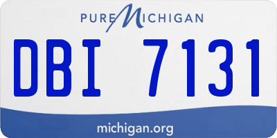 MI license plate DBI7131