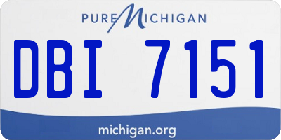 MI license plate DBI7151