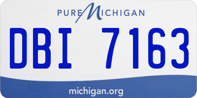 MI license plate DBI7163