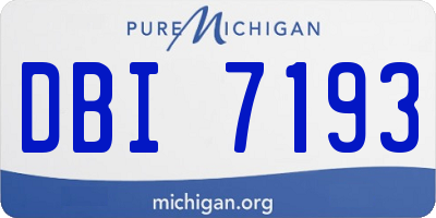 MI license plate DBI7193