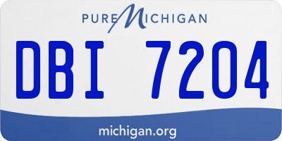 MI license plate DBI7204