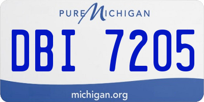 MI license plate DBI7205