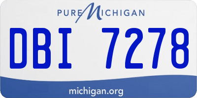 MI license plate DBI7278