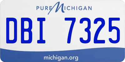 MI license plate DBI7325