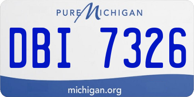 MI license plate DBI7326