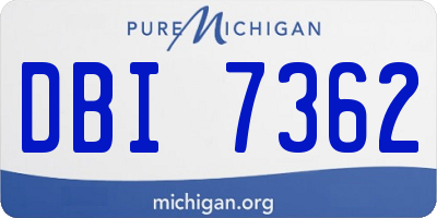 MI license plate DBI7362