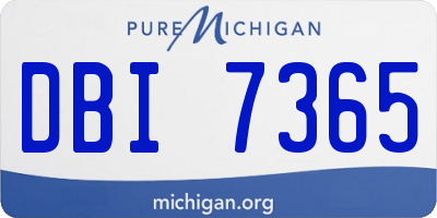 MI license plate DBI7365