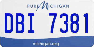 MI license plate DBI7381