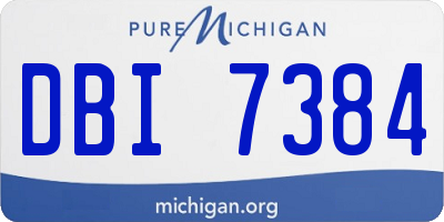 MI license plate DBI7384