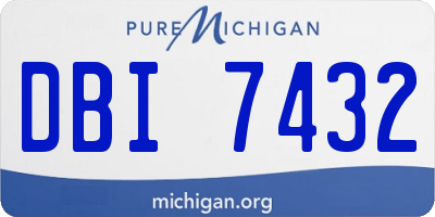 MI license plate DBI7432