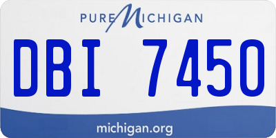 MI license plate DBI7450