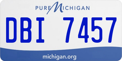 MI license plate DBI7457