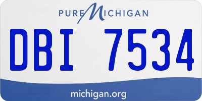 MI license plate DBI7534