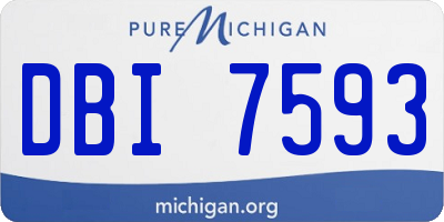MI license plate DBI7593