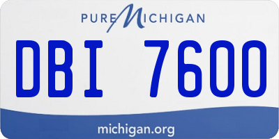 MI license plate DBI7600