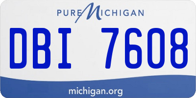 MI license plate DBI7608