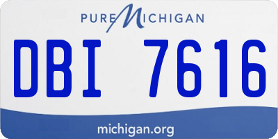 MI license plate DBI7616