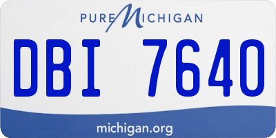 MI license plate DBI7640