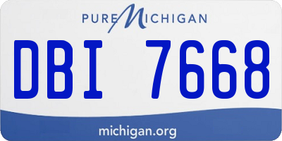 MI license plate DBI7668