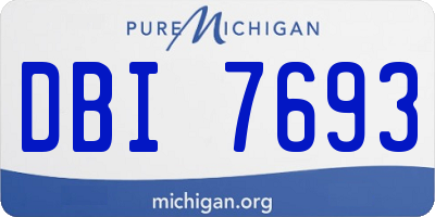 MI license plate DBI7693